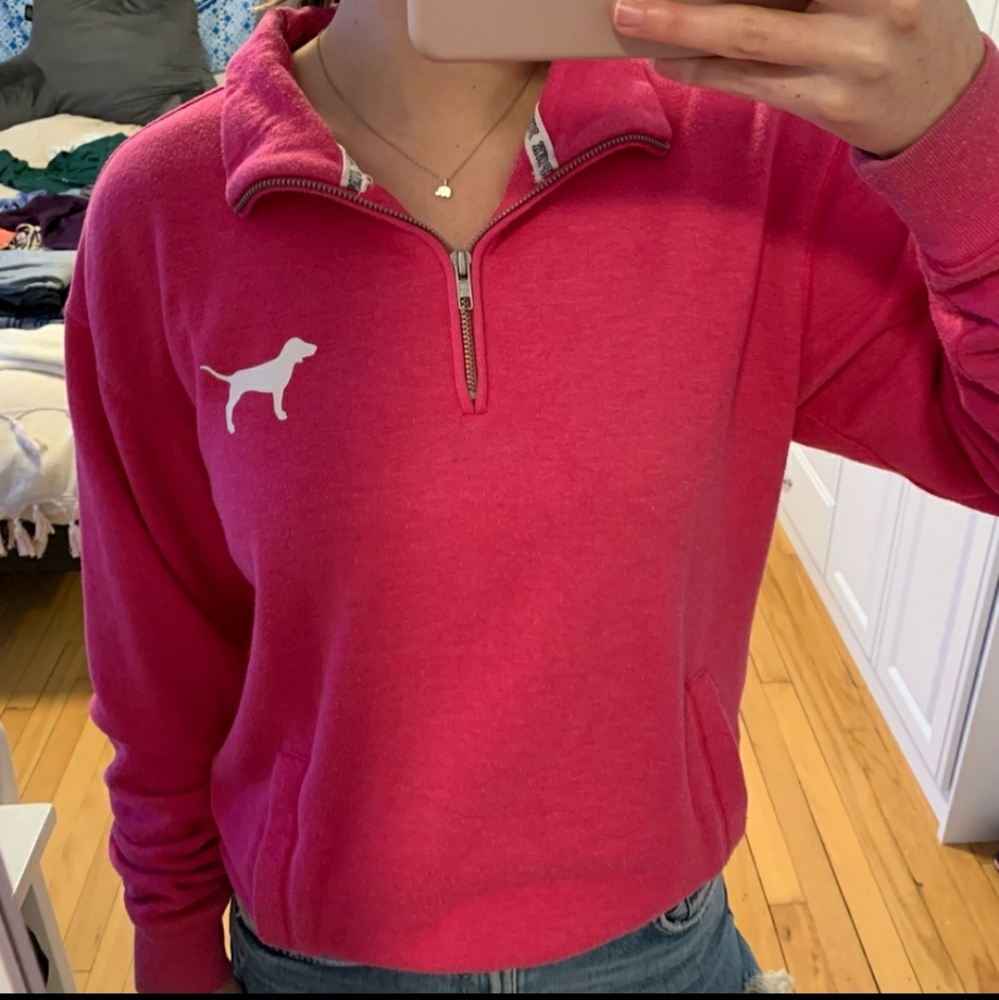Pink quarter zip